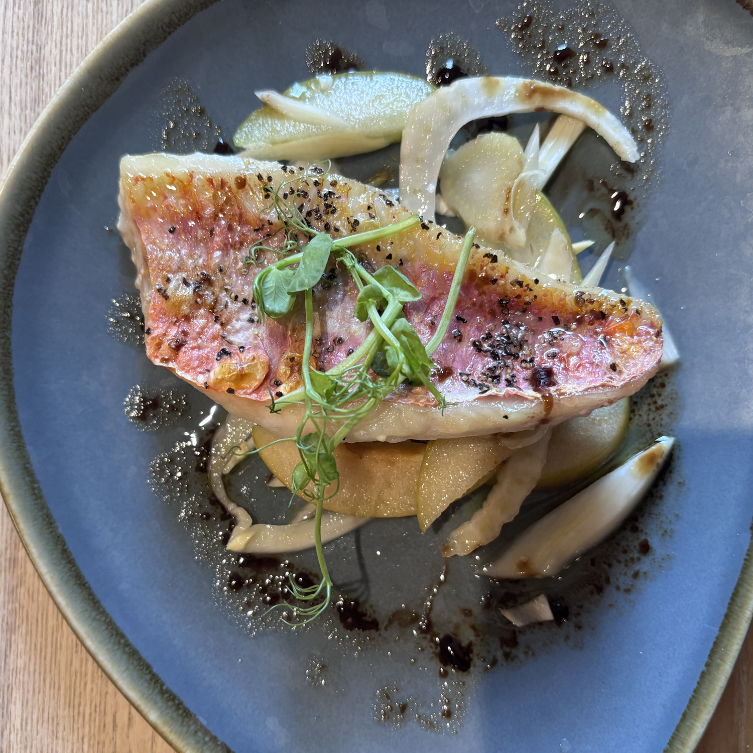 Mullet dish at The Cat and Custard Pot